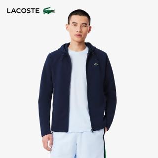【LACOSTE】男裝-透氣長袖運動夾克(海軍藍)