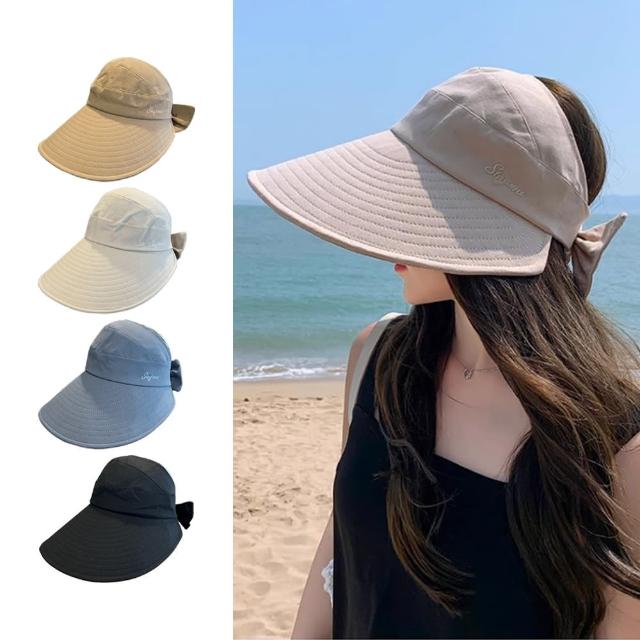 【Sumfun】夏季大帽簷蝴蝶空頂遮陽帽 可折疊透氣防曬帽 UPF50+防曬機能帽 沙灘帽 戶外登山帽