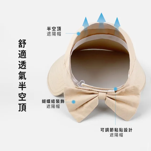 【Sumfun】夏季大帽簷蝴蝶空頂遮陽帽 可折疊透氣防曬帽 UPF50+防曬機能帽 沙灘帽 戶外登山帽