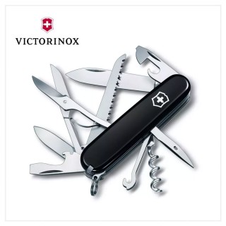 【VICTORINOX 瑞士維氏】Huntsman 瑞士刀/黑/15用/91mm(1.3713.3)