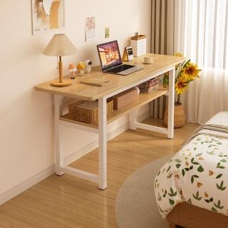 【Easy Life 家居館】雙層簡約風鋼木書桌-80CM(工作桌 電腦桌 辦公桌)