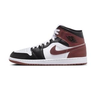 【NIKE 耐吉】Air Jordan 1 Mid Se 男鞋 黑白棕色 AJ1 皮革 透氣 喬丹 休閒鞋 HF3216-102