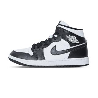 【NIKE 耐吉】Air Jordan 1 Mid 女鞋 男鞋 黑白色 高筒 皮革 熊貓 AJ1 休閒鞋 DV0991-101