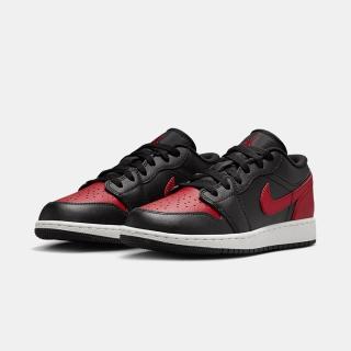 【NIKE 耐吉】運動鞋 休閒鞋 女鞋 中大童 男鞋 AIR JORDAN 1 LOW GS 黑紅 經典色 AJ1 喬丹(553560067)