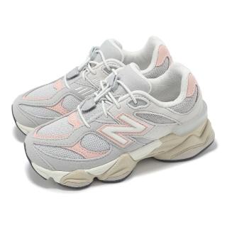 【NEW BALANCE】童鞋 9060 寬楦 中童鞋 灰 粉紅 復古 抽繩 休閒鞋 NB(PV9060EL-W)