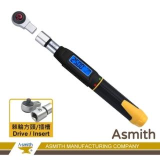 【Asmith 鐵匠牌】0.9~25 Nm二分頭-電子式數顯小扭力低扭力板手(藍芽充電款迷你換頭型-數位扭力扳手)