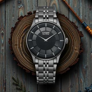 【CITIZEN 星辰】光動能紳士超薄經典手錶-黑/36.2mm 母親節 禮物 男錶(AR3017-58E)