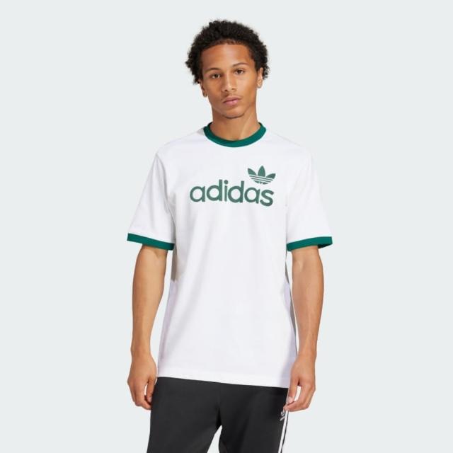 【adidas 愛迪達】短袖上衣 男 三葉草 SIMPLE TEE OR 白綠 JC8371