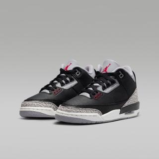 【NIKE 耐吉】籃球鞋 女鞋 大童 運動鞋 實戰 AIR JORDAN 3 RETRO GS 黑灰 DM0967-010