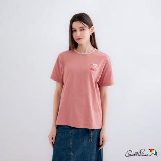 【Arnold Palmer 雨傘】中性款-傘LOGO植絨印花T-Shirt(粉色)