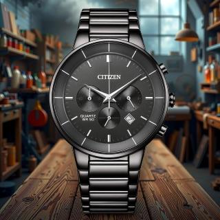 【CITIZEN 星辰】Chronograph 紳男計時手錶-鐵灰/42mm 母親節 禮物 男錶(AN8227-53H)
