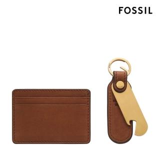 【FOSSIL 官方旗艦館】Steven 卡夾開瓶器鑰匙圈禮盒組-咖啡色 MLG0791210