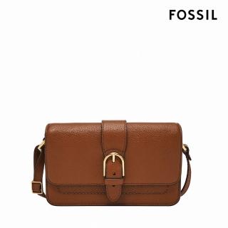 【FOSSIL 官方旗艦館】Zoey 翻蓋真皮小斜揹包-咖啡色 ZB1937200