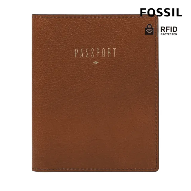 【FOSSIL】Travel 真皮RFID護照夾-咖啡色 SLG1499200