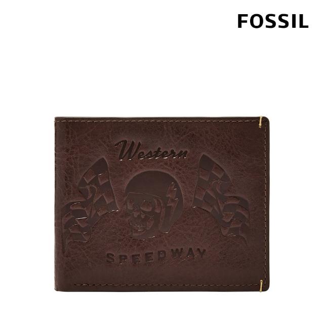 【FOSSIL 官方旗艦館】Bronson 真皮證件格皮夾-義式咖啡色 ML4563206(禮盒組附鐵盒)