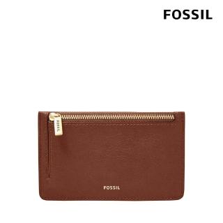 【FOSSIL 官方旗艦館】Logan 真皮卡片零錢包-棕色 SL7925200