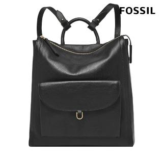 【FOSSIL 官方旗艦館】Parker 真皮後揹包 -黑色 ZB1836001(可入16吋筆電)