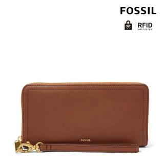 【FOSSIL 官方旗艦館】Logan 咖啡色多層真皮拉鍊長夾SL7831200