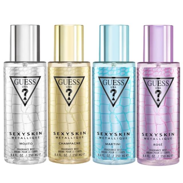 【GUESS】SEXY SKIN香氛噴霧 玫瑰 / 香檳 / 莫西多 / 馬丁尼 250ml -同款2入組(專櫃公司貨)