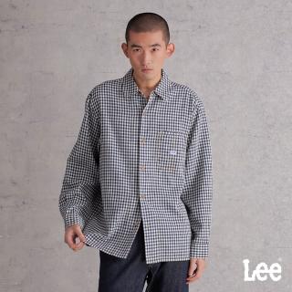 【Lee 官方旗艦】男裝 長袖襯衫 / 細格紋 海軍藍 舒適版型(LB507001179)