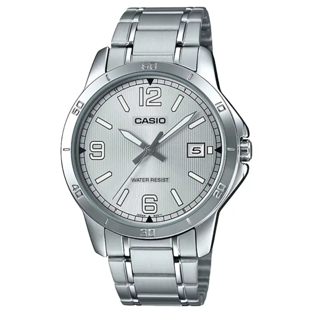 【CASIO 卡西歐】經典數字指針石英錶(MTP-V004D-7B2)