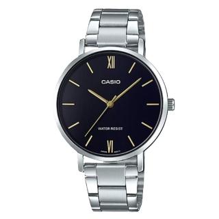 【CASIO 卡西歐】氣質文青鋼帶女錶(LTP-VT01D-1B)
