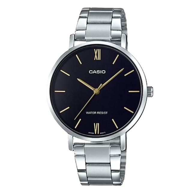 【CASIO 卡西歐】氣質文青鋼帶女錶(LTP-VT01D-1B)