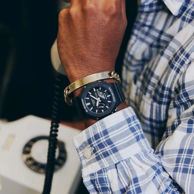 【CASIO 卡西歐】G-SHOCK 強悍耐衝擊  八角形錶殼手錶 電子錶- _42.8mm(GA-2100RL-1A)