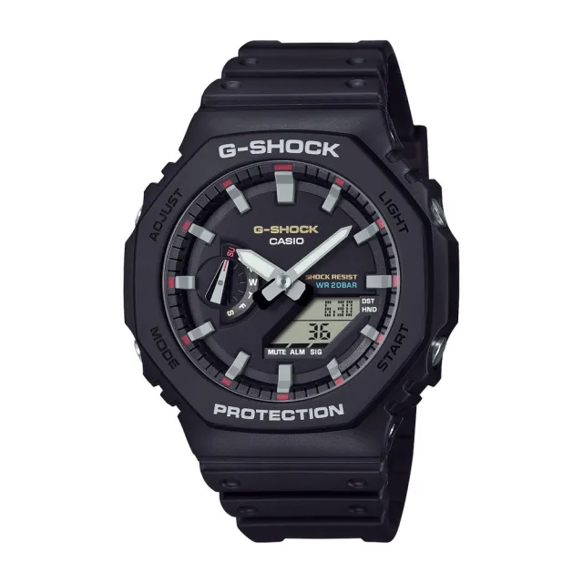 【CASIO 卡西歐】G-SHOCK 強悍耐衝擊  八角形錶殼手錶 電子錶- _42.8mm(GA-2100RL-1A)