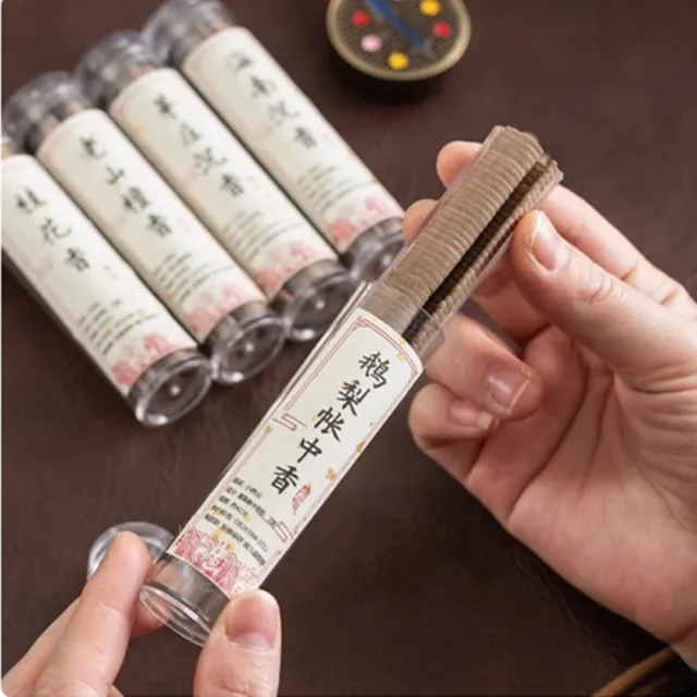 【八方開運】香雅醇厚無黏粉小盤香五罐/入 隨機出貨(贈仙鶴香爐*1 顏色隨機)