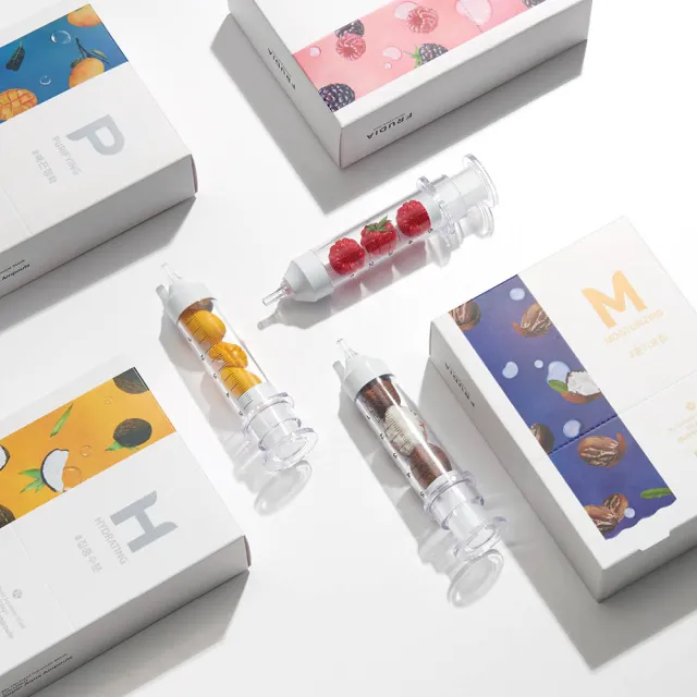 【FRUDIA】鮮榨果汁肌 機能保濕面膜20mlx5入包套組+保養面霜10g隨機(1組完整體鮮果保濕面膜)