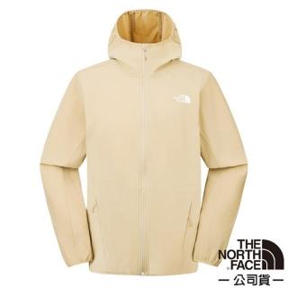 【The North Face】男 ZEPHYR NOVELTY WIND JACKET 輕盈透氣防潑防風連帽外套.夾克(8BW8-3X4 淺礫褐)