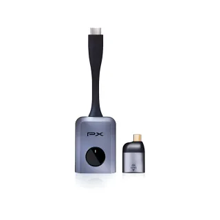 【PX 大通】WTR-5500TX 會議通專用 HDMI/Type C兩用 1080P 60Hz 無線會議系統發射器(銀色)
