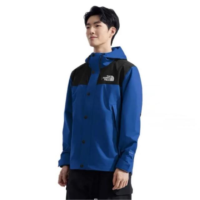 【The North Face】外套 男款 運動連帽外套 衝鋒衣 透氣 防潑水 M REIGN ON JACKET 黑藍 NF0A8DGCF1T