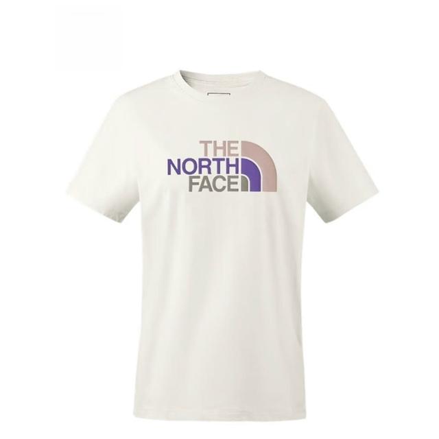 【The North Face】北臉 短袖上衣 女 W STD TRI COLOR LOGO SS TEE 米白 NF0A8DC9QLI