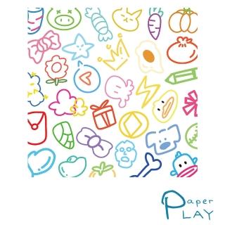 【Paper Play】創意多用途防水貼紙-可愛透明多巴胺小元素線條塗鴉 60枚入(防水貼紙 行李箱貼紙 手機貼紙)