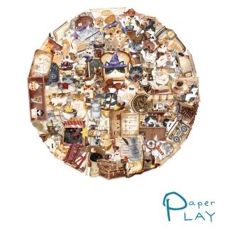 【Paper Play】創意多用途防水貼紙-可愛魔法貓咪咖啡主題 50枚入(防水貼紙 行李箱貼紙 手機貼紙 水壺貼紙)
