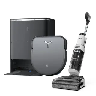 【ECOVACS 科沃斯】DEEBOT X5 PRO OMNI全域極淨AI仿生旗艦掃拖機器人+Tineco添可Stretch S6平躺速乾洗地機