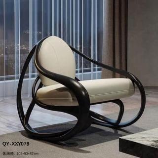 【Taoshop 淘家舖】QY - 單人沙發椅 搖搖 造型休閒椅 QY-XXY076(102*93*87cm 黑胡桃木)