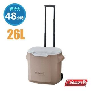 【Coleman】26.5L 灰咖啡拉桿冰箱 保冷力48小時.保冷保冰箱.冰筒(CM-25749)
