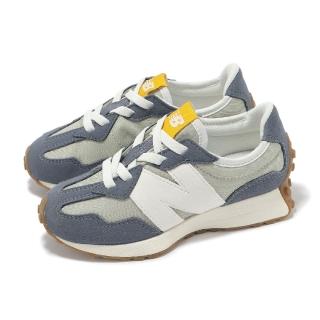 【NEW BALANCE】休閒鞋 327 中童 寬楦 極地深灰 橄欖石 小朋友 麂皮 運動鞋 NB(PH327SM-W)
