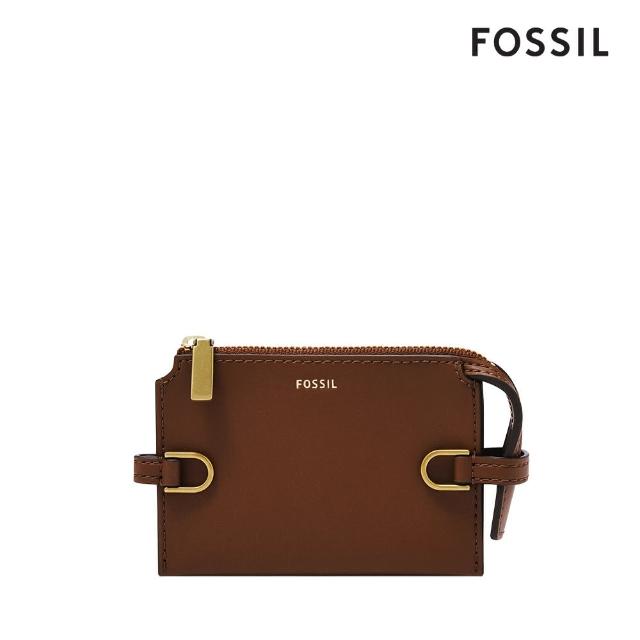 【FOSSIL 官方旗艦館】Kier 仙人掌純素皮革卡夾零錢包-咖啡色 SL6557200