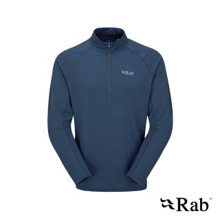 【RAB】Sonic LS Zip 長袖透氣拉鍊排汗衣 男款 暴風藍 #QBL03