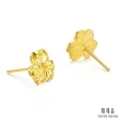 【點睛品】心形三瓣花 黃金耳環(一對)
