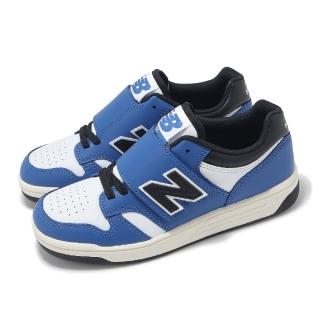【NEW BALANCE】童鞋 BB 480 Low 寬楦 藍色瑪瑙 黑 白 休閒鞋 中童 小朋友 魔鬼氈 NB(PHB480TB-W)