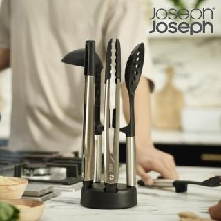 【Joseph Joseph】Elevate系列 不沾桌矽膠料理鏟杓5件組-附立座(湯杓 漏勺 鍋鏟 餐夾 收納 廚房 耐熱矽膠)