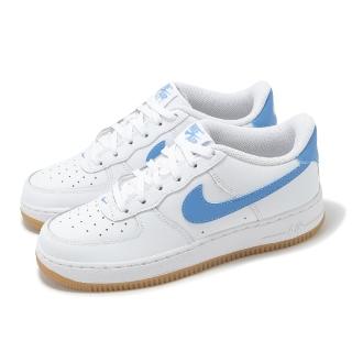 【NIKE 耐吉】休閒鞋 Air Force 1 GS 大童 女鞋 白 藍 AF1 膠底 百搭(FV5948-115)