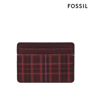 【FOSSIL 官方旗艦館】Bronson 真皮證件卡夾-茄色 ML4464540(禮盒組附鐵盒)