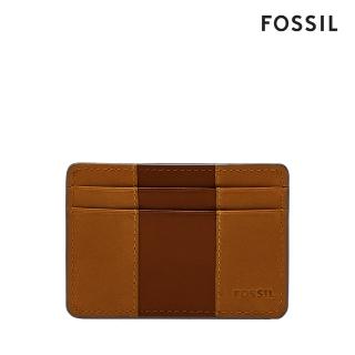 【FOSSIL 官方旗艦館】Everett 真皮證件卡夾-咖啡色 ML4398210(禮盒組附鐵盒)