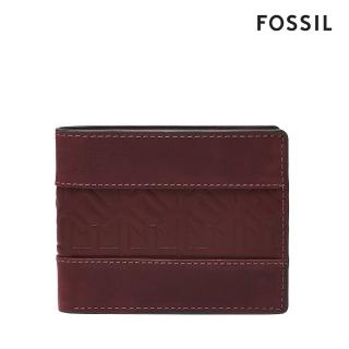 【FOSSIL 官方旗艦館】Everett 真皮證件格經典男夾-茄紫色 ML4469540(禮盒組附鐵盒)